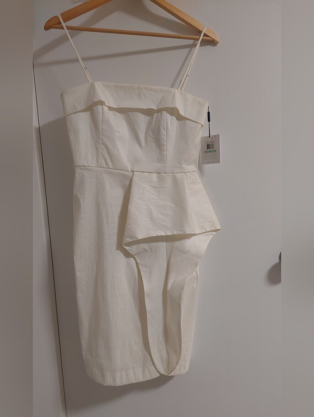 Calvin Klein Bell Ivory Strapless Peplum Dress